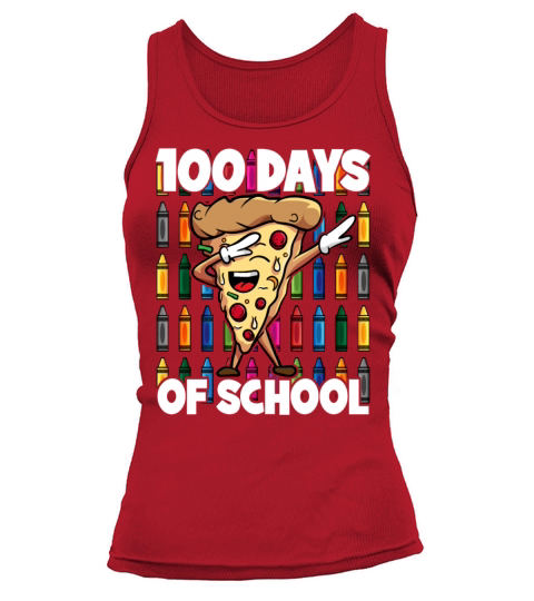 100 Days of School Dabbing Pepperoni Pizza Slice Women's Tank Top
