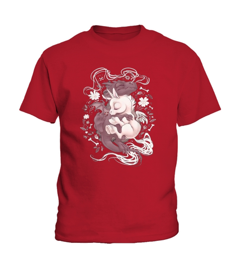Flower Dragon Hug Baby Unicorn shirt Kids T-Shirt