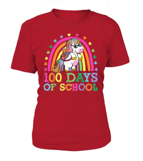 100 Days Of School Rainbow Unicorn Boys Kids Women's T-Shirt