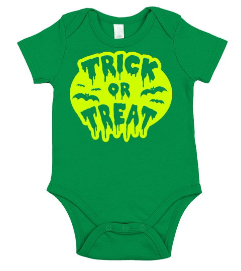 Gladditudes Trick or Treat Halloween Short Sleeve Baby One-Piece