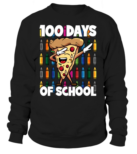 100 Days of School Dabbing Pepperoni Pizza Slice Women's Sweatshirt