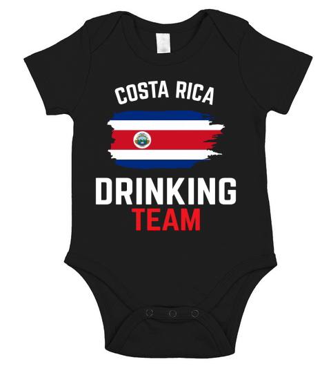Drinking Team Costa Rica Flag Country Beer Funny Short Sleeve Baby One-Piece