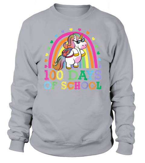 100 Days Of School Rainbow Unicorn Boys Kids Men's Sweatshirt