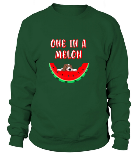 Cute Puppy Eating A Watermelon One In A Melon Women's Sweatshirt
