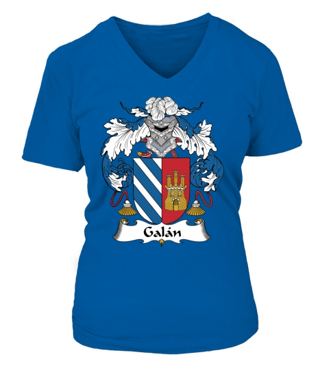 Galan Family Crest Spanish Family Crests V-neck T-Shirt Woman