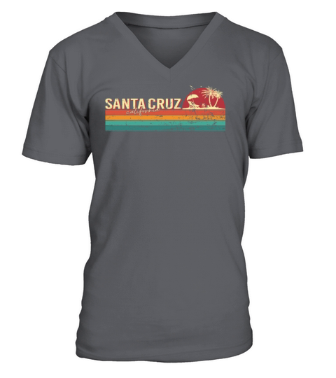 Santa Cruz California City ECG 70s 80s Vintage Men's V-Neck T-shirt
