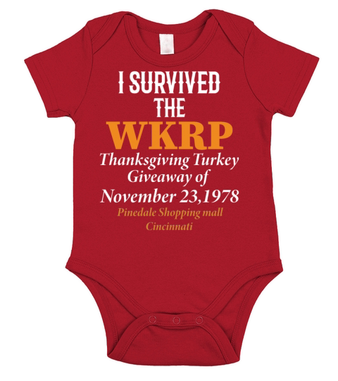 i survived wkrp thanksgiving turkey Short Sleeve Baby One-Piece