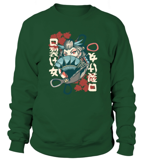 Japanese Anime Kuchisake Onna fan japanese symbols Women's Sweatshirt