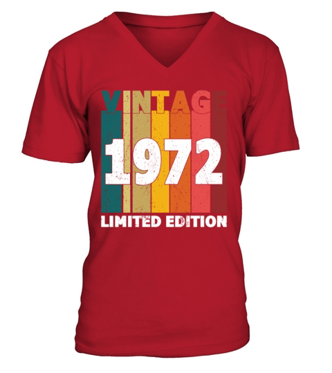 50th Birthday Vintage 1972 Limited Edition Men's V-Neck T-shirt