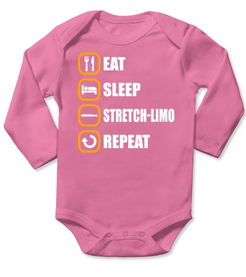 Estiramentolimo Eat Sleep Repeat Long Sleeve Baby One-Piece