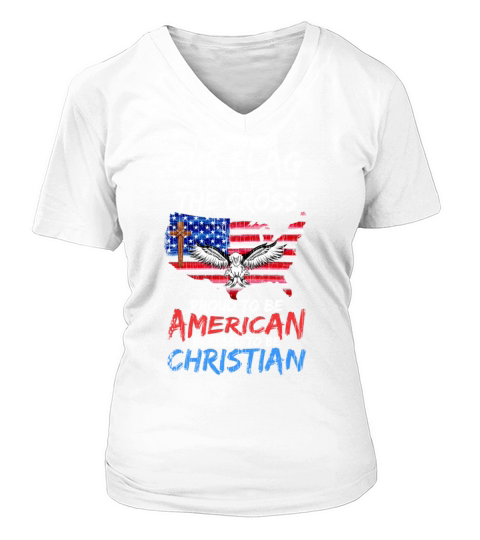I Stand For our Flag I Kneel For The Cross Patriot Women's V-Neck T-shirt