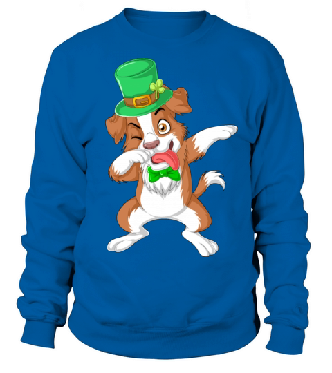 dabbing border collie st patricks day Men's Sweatshirt