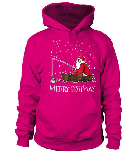 Merry Christmas Merry Fishmas Santa Claus Fisherman Funny Fishing Women's Hoodie