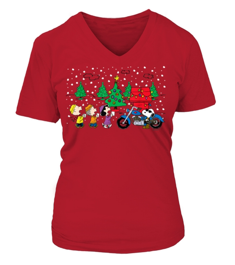 Peanuts Snoopy Holiday Cool Caroling Women's V-Neck T-shirt
