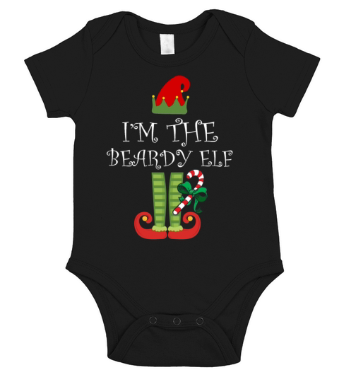 Im The Beardy Elf Matching Family Group Christmas Short Sleeve Baby One-Piece