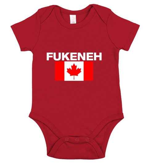 Fukeneh Canada Flag  Humorous Fun Slang Accent Short Sleeve Baby One-Piece