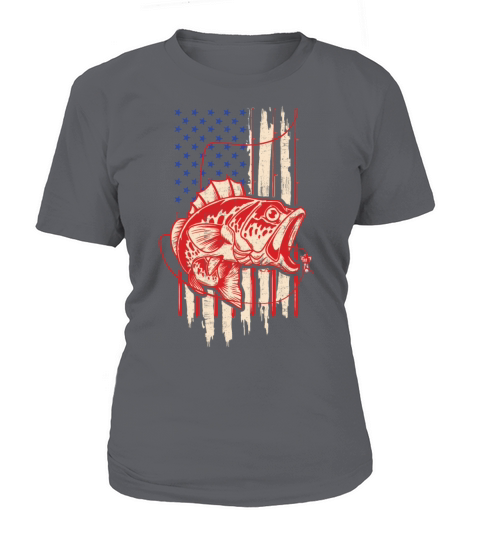 Fishing American Flag Vintage USA Bass Fisherman I Women's T-Shirt