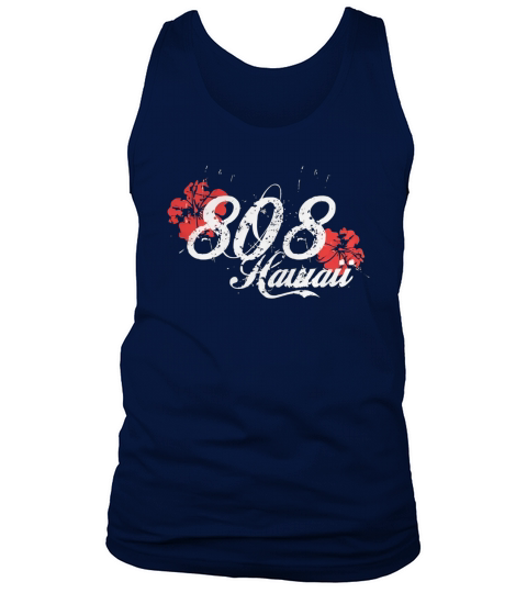 Hawaii 808 Area State Code Hibiscus T-Shirt Tank Top Unisex