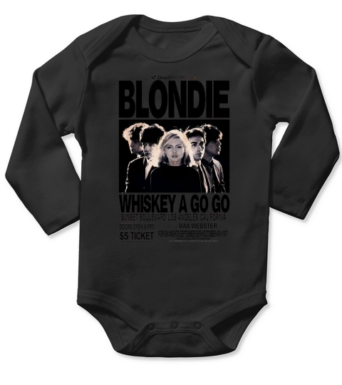 Blondie Rock Band Debbie Harry Concert Whiskey A GO GO Rock POP Long Sleeve Baby One-Piece