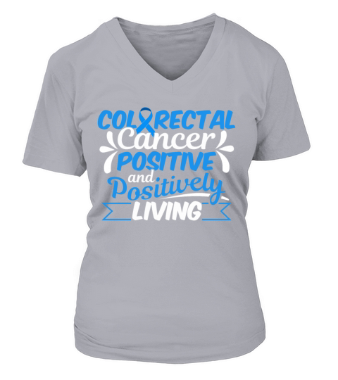Colorectal Cancer Survivor Positively CRC Warrior Women's V-Neck T-shirt