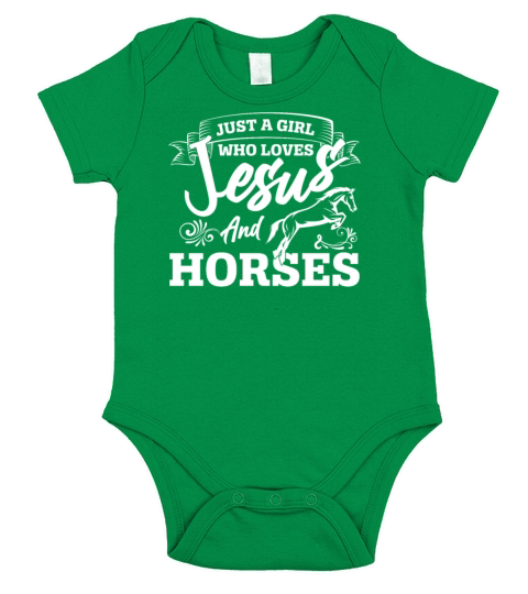 Jesus And Horses Horse Lover Girls Women Horseback Short Sleeve Baby One-Piece