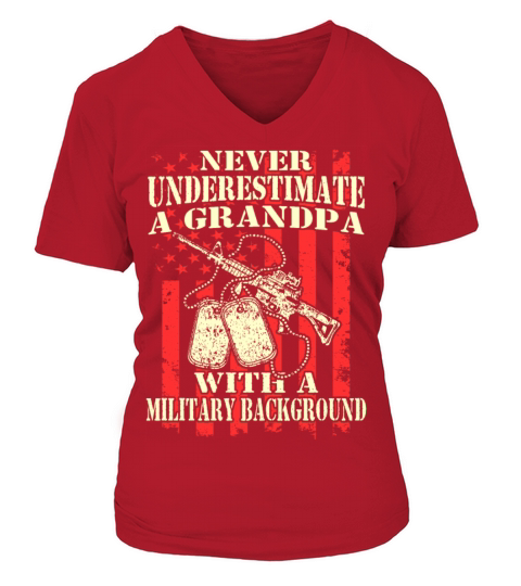 A grandpa with a military background Women's V-Neck T-shirt