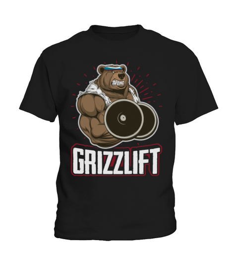 Grizzlift Funny Grizzly Bear Pun Gym Workout Body Kids T-Shirt