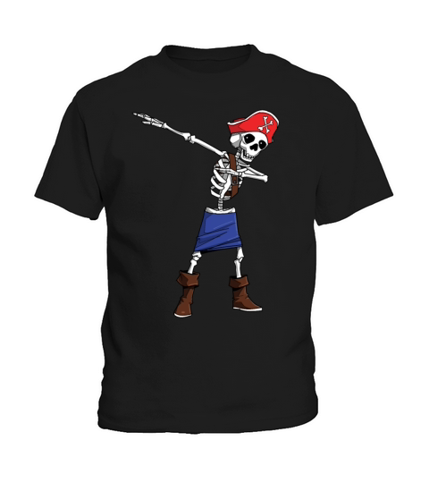 Halloween Pirate Dabbing Skeleton Gift Dab print Kids T-Shirt
