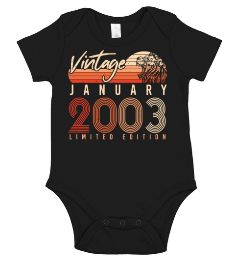 2003 January Gift Idea Retro Short Sleeve Baby One-Piece