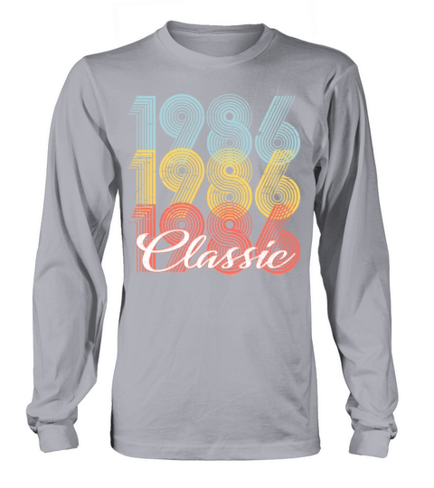 Classic Vintage 35th birthday Shirt Born In 1986 Men's Long Sleeve