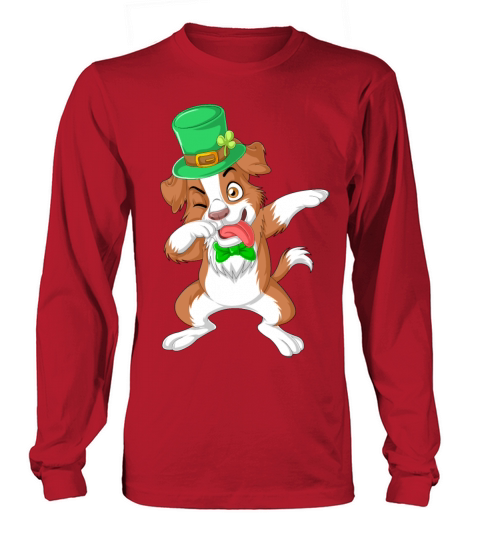 dabbing border collie st patricks day Women's Long Sleeve