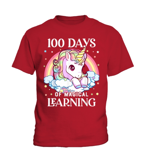 100 Days of School Unicorn Girls Teacher 100th Day Kids T-Shirt