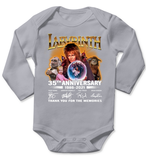 Labyrinth 35th anniversary 1986 2021 signatures thank you for the memories Long Sleeve Baby One-Piece