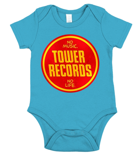 VINTAGE TOWER RECORDS Short Sleeve Baby One-Piece