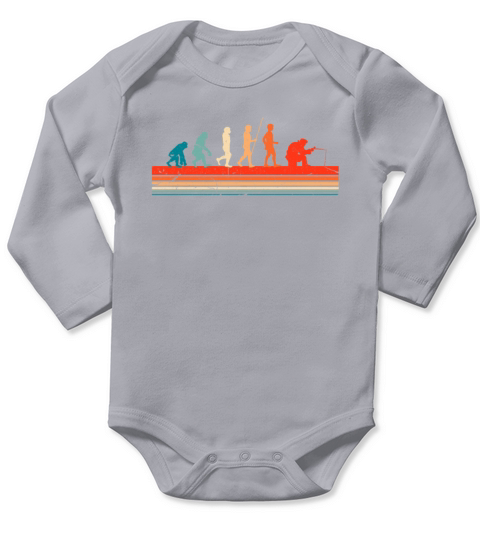 Ice Fishing Evolution Retro Long Sleeve Baby One-Piece