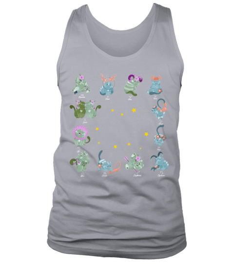 Cute Zodiac Sign Cat Lover Men's Tank Top