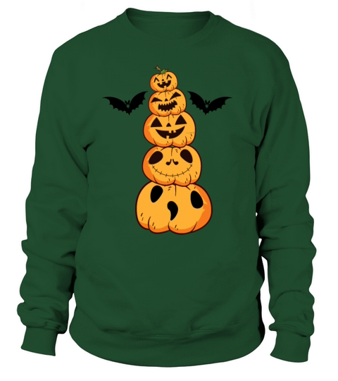 Halloween Funny Pumpkin Face Gifts Bat Shirts Tee Women's Sweatshirt