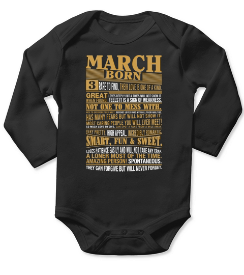 March Long Sleeve Baby One-Piece