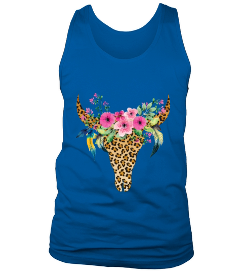 Cow Leopard Bull Skull t-shirt Men's Tank Top