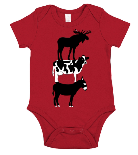 Moose-Cow-Mule Short Sleeve Baby One-Piece