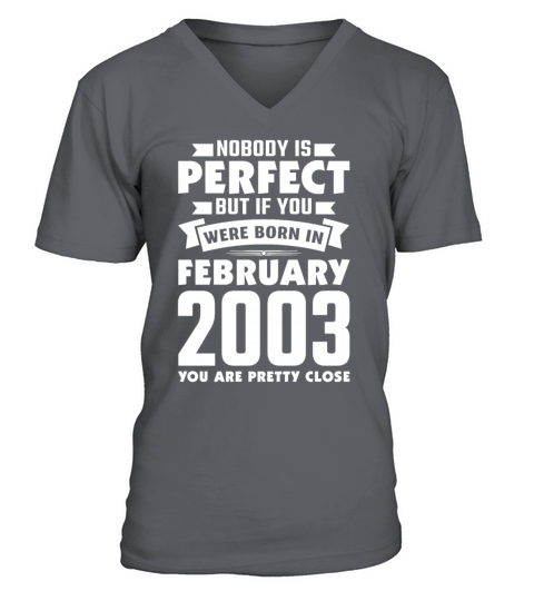 18th Birthday February Gift Vintage 2003 18 Years Men's V-Neck T-shirt