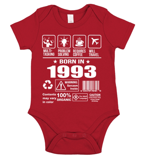 Born In 1993 Short Sleeve Baby One-Piece