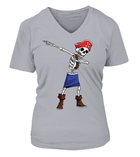 Halloween Pirate Dabbing Skeleton Gift Dab print Women's V-Neck T-shirt