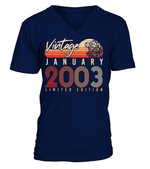 2003 January Gift Idea Retro Men's V-Neck T-shirt