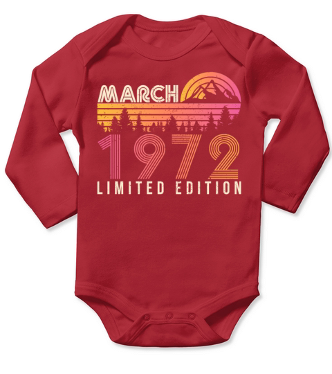 1972 March Vintage Limited Long Sleeve Baby One-Piece