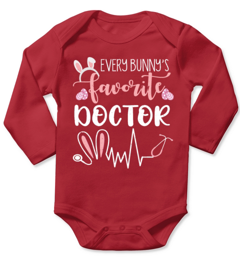 Doctor Cute Ears Bunny Easter Day Easter Sunday Long Sleeve Baby One-Piece