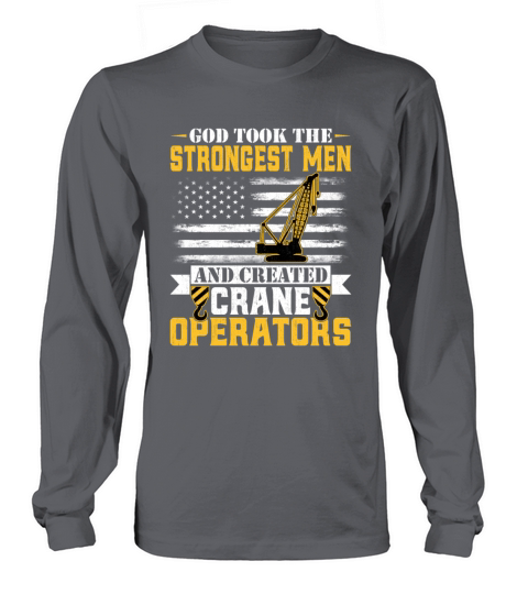 American Flag Crane Operator Patriotic Forklift Women's Long Sleeve