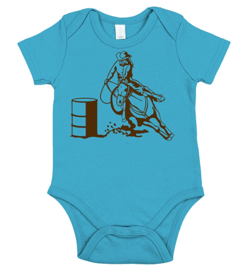 Barrel Race Girl Lady westernriderin Short Sleeve Baby One-Piece