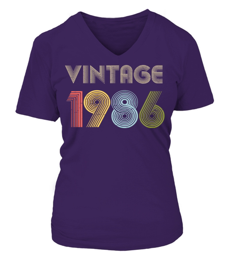 35th Birthday Vintage Shirt Born In 1986 Gift Tee Women's V-Neck T-shirt