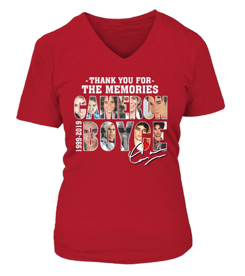Thank you for the memories Cameron Boyce 1999-2019 signature shirt V-neck T-Shirt Woman